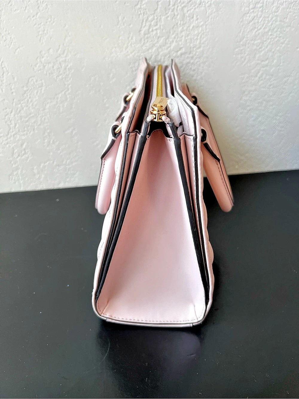 NWT Michael Kors Sheila Medium Heart Embroidered Satchel in Powder Blush Pink - Picture 3 of 11